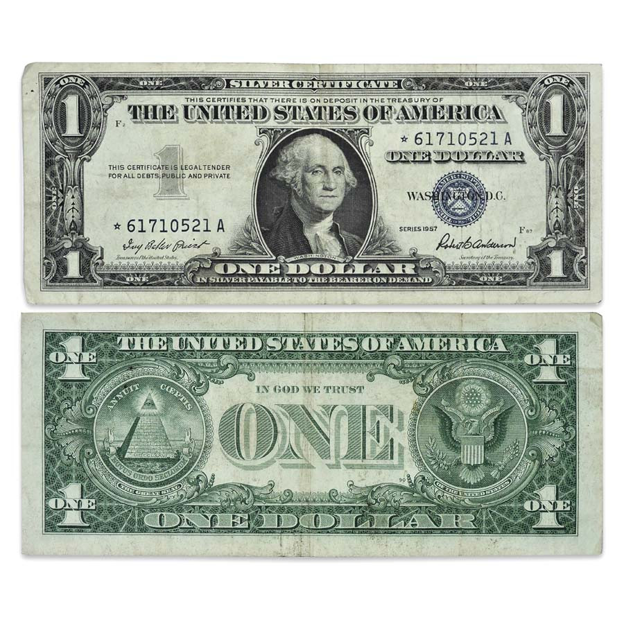 1957 $1 Star Note Silver Certificate Very Good to Very Fine
