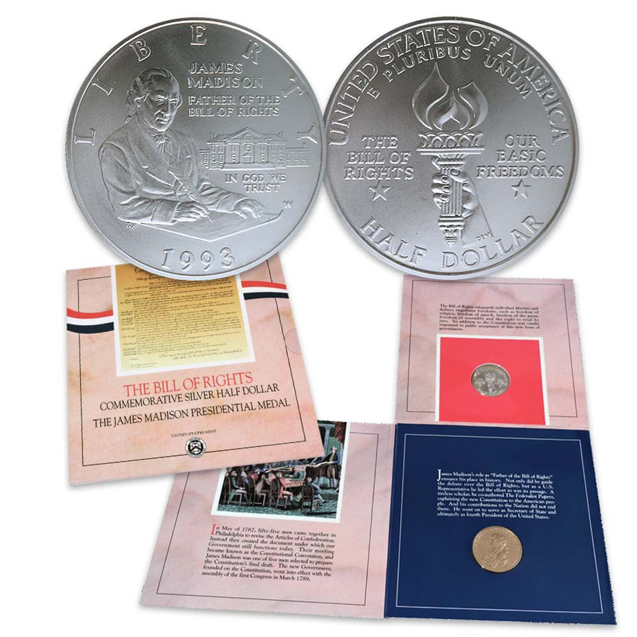 1993 Bill of Rights Silver Half Dollar Collector's Set