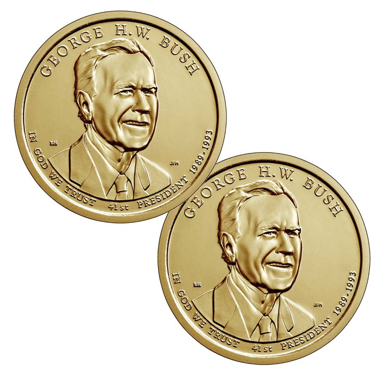George H.W. Bush 2020-P & D Presidential Dollar Pair Brilliant Uncirculated