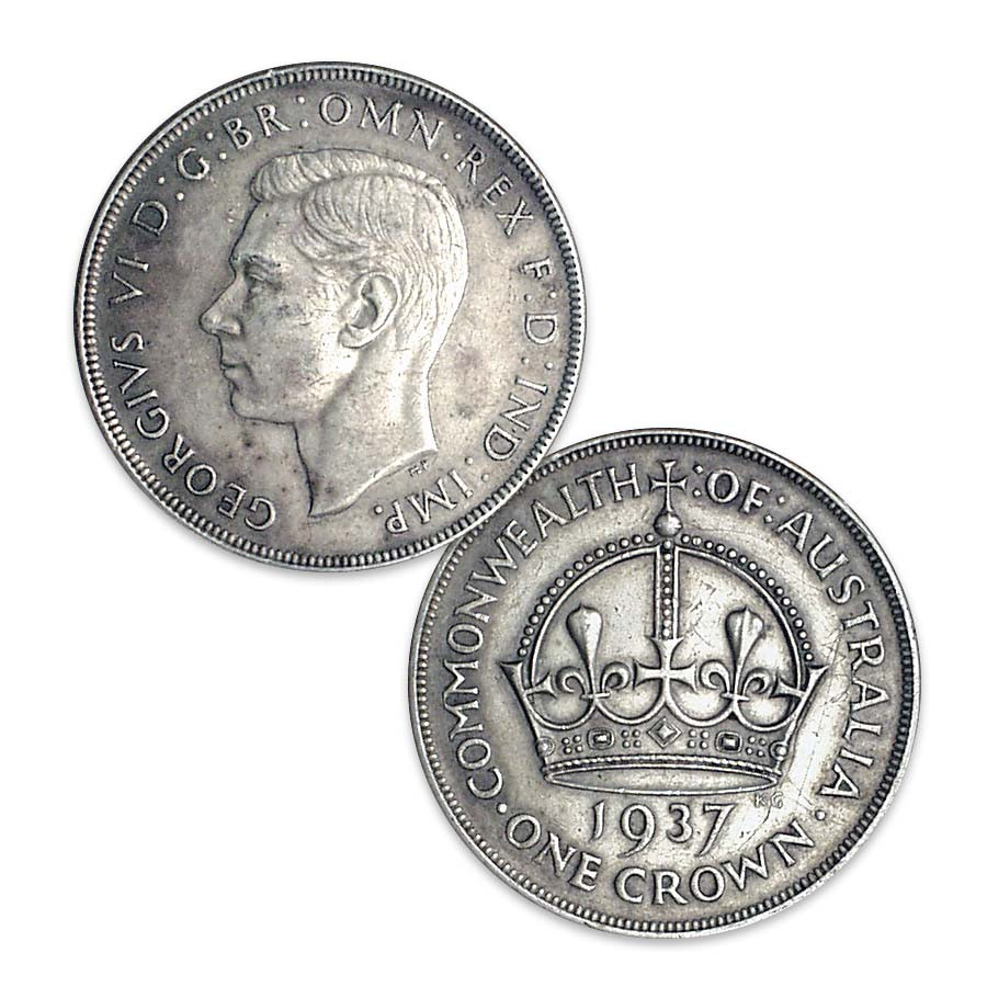 Australia 1937 George VI Coronation Silver Crown Extra Fine