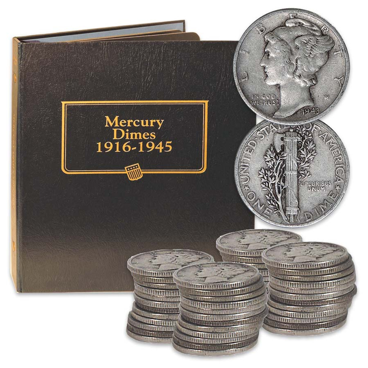 マーキュリーダイム　16枚セット 1916 - 1945 Nearly Complete Mercury Dime Set - 75 Coins