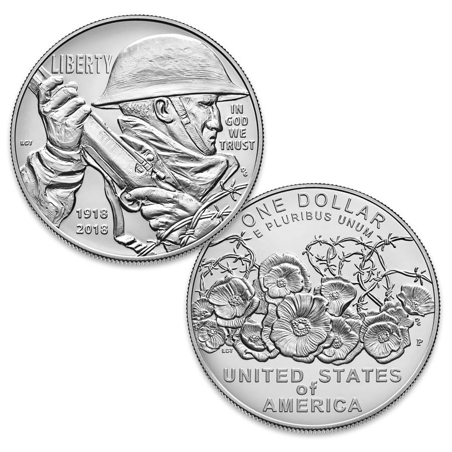2018 WWl Centennial Silver Dollar Brilliant Uncirculated