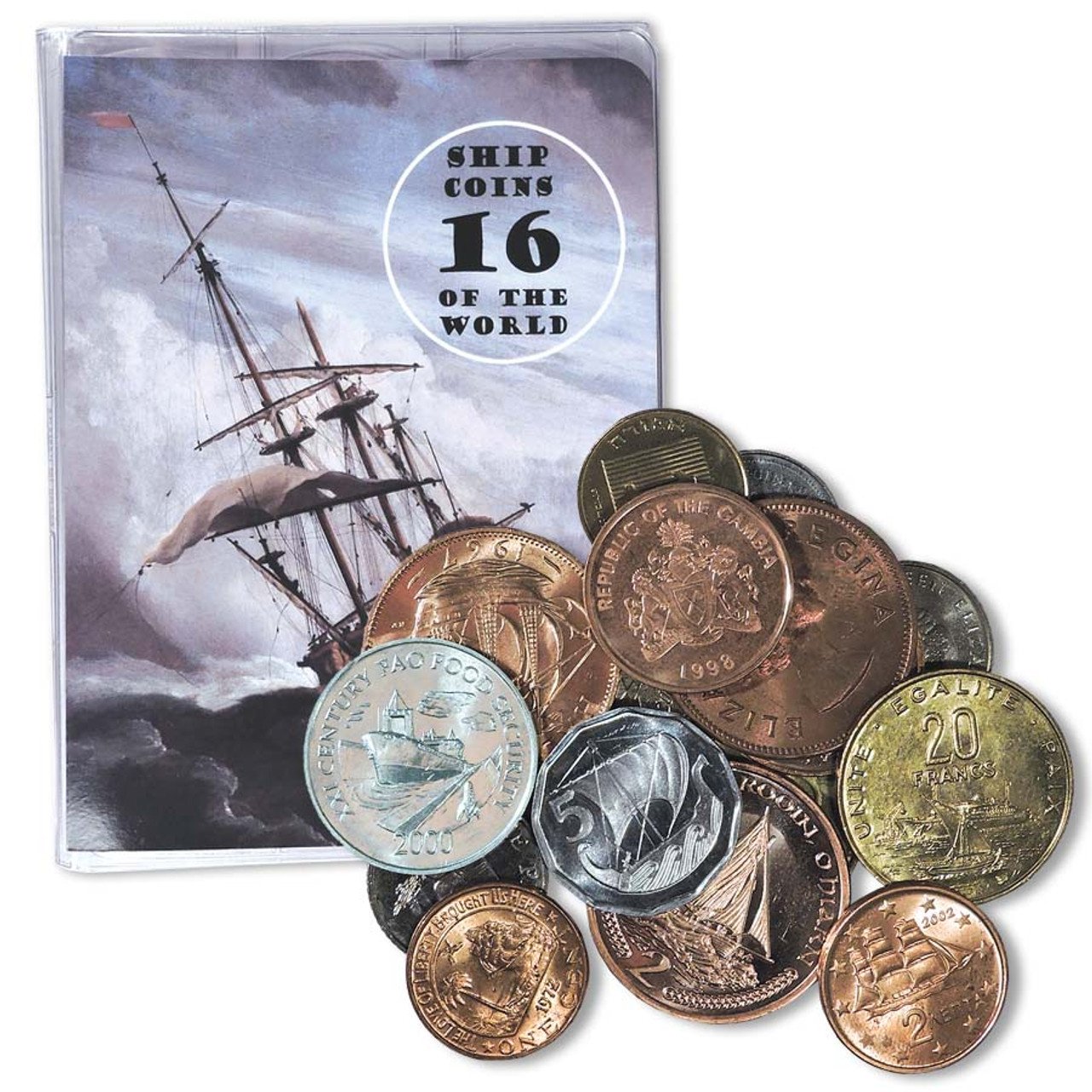 16 Ship Coins from Around the World