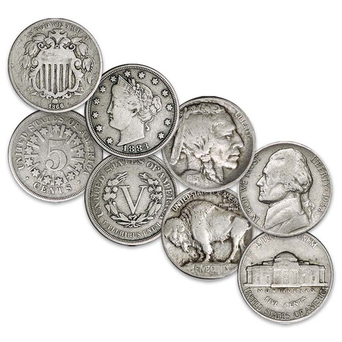 "First Year " Nickel Type Set 4 Coins Fine