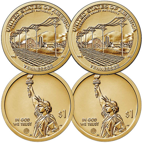 2022 P & D Tennessee Innovation Dollar Pair Brilliant Uncirculated 2022 P & D Tennessee Innovation Dollar Pair Brilliant Uncirculated