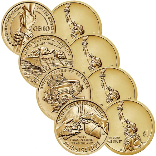 2023 P & D Ohio, Louisianna, Indiana & Mississippi Innovation Dollar 8 Coin Set Brilliant Uncirculated