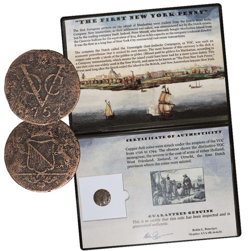 First New York Penny Copper Duit with Album