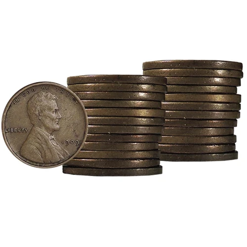 25 Different 1909-1958 Wheat Cents Circulated
