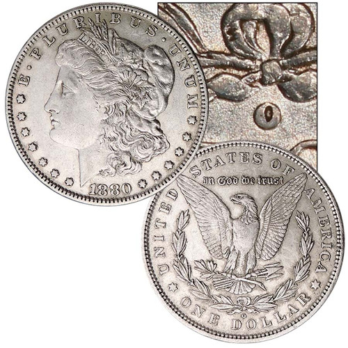 1880-O Micro-O Morgan Silver Dollar Extra Fine