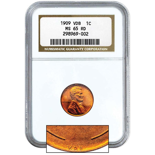 1909 VDB Lincoln Cent Certified MS-65 RD