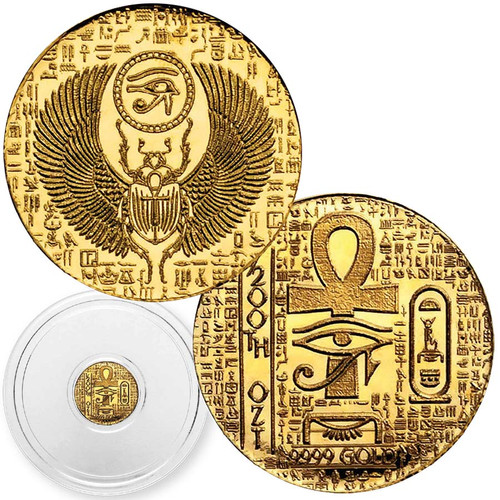 Egyptian Scarab 1/200th Oz. Gold Round