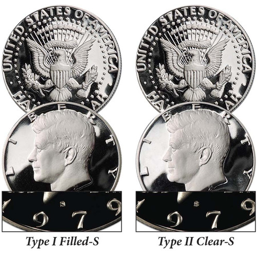 1979-S Kennedy Half Dollar TI & TII Proof Pair