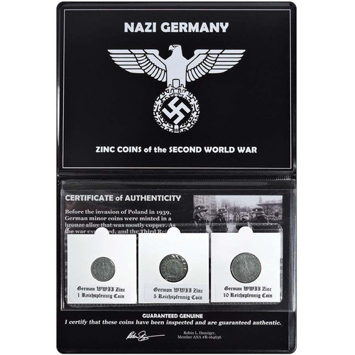 Nazi Germany 1, 5 & 10 Reichspfennig Trio in Album