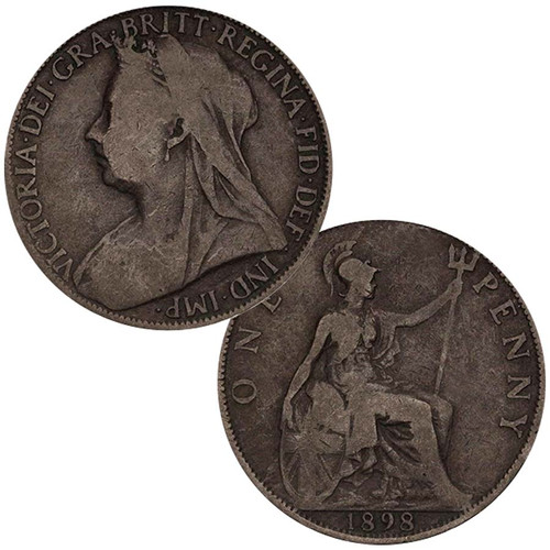 Great Britain 1895-1901 Queen Victoria Bronze Penny Very Good