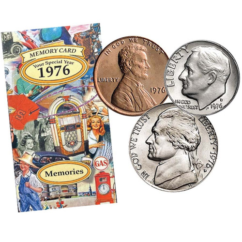 1976 Cent, Nickel & Dime BU Trio with FREE Memory Card