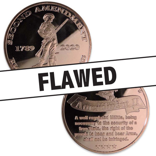 Second Amendment 1-Oz. Copper Round FLAWED