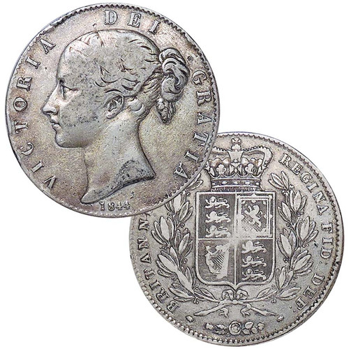 Great Britain 1839-1847 Victoria Young Head Silver Crown Fine