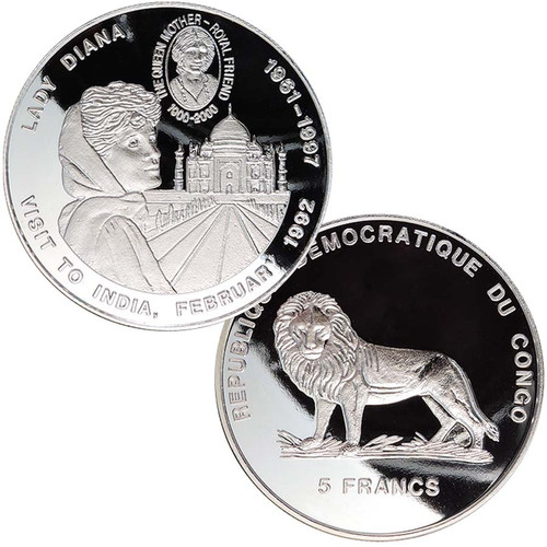 Congo 2000 Lady Diana Visit to India 5F CN Proof
