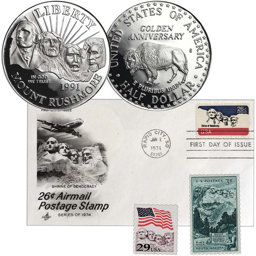1991-S Mount Rushmore Half Dollar Proof with THREE FREE Bonuses