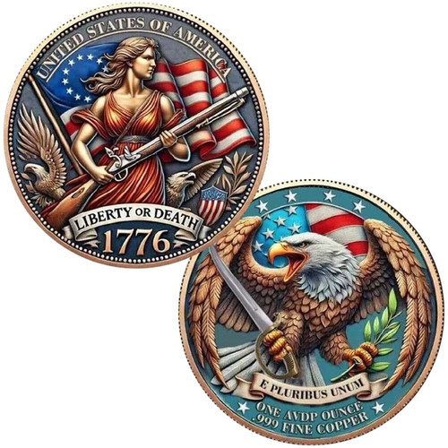 1776 Liberty or Death Colorized 1 Oz. Copper Round