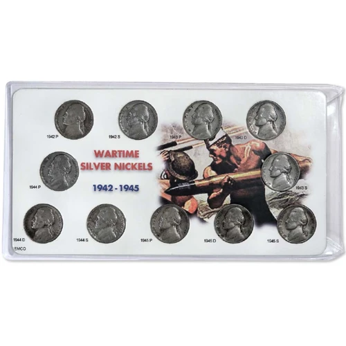 Complete 1942-1945 P, D & S WWII Silver Jefferson Nickel Circ Set