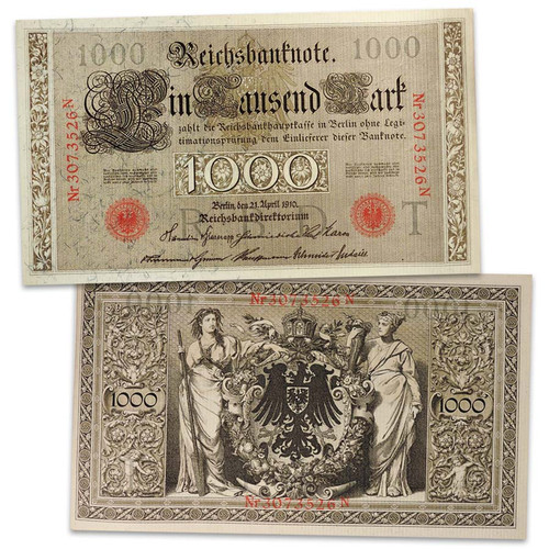 Series 1910 Imperial German 1,000 Mark Reichsbanknote Circulated