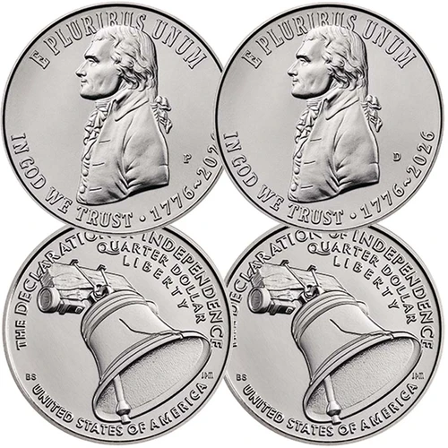 2026 P & D SemiQ Declaration of Independence Quarter BU Pair