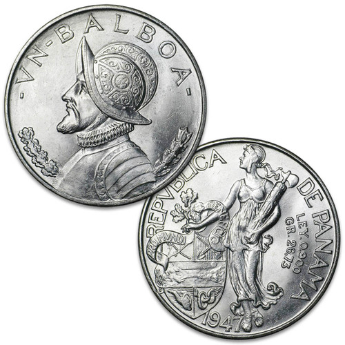 Panama 1947 Silver 1 Balboa Brilliant Uncirculated | International
