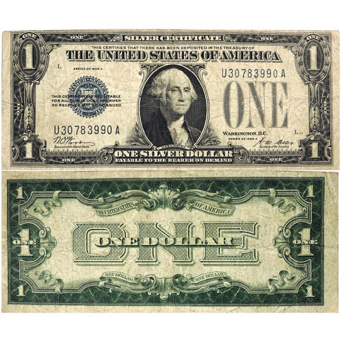 Series 1928-A Funnyback $1 Silver Certificate About Uncirculated