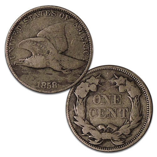 1858 Flying Eagle Cent Large Letters Fine Image 1