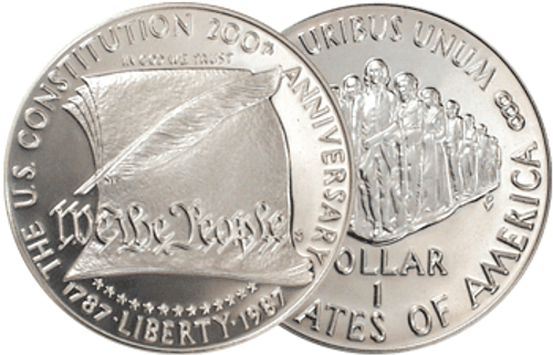 1987-P Constitution Silver Dollar Brilliant Uncirculated Image 1 1987-P Constitution Silver Dollar Brilliant Uncirculated Image 1