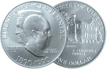 1990 Eisenhower Centennial Silver Dollar Proof | International