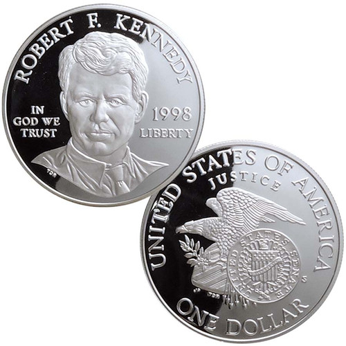1998-S Robert F. Kennedy Silver Dollar Proof Image 1 1998-S Robert F. Kennedy Silver Dollar Proof Image 1