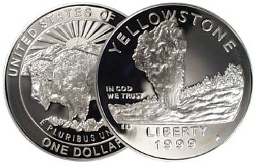 1999-P Yellowstone Park Silver Dollar Proof Image 1 1999-P Yellowstone Park Silver Dollar Proof Image 1