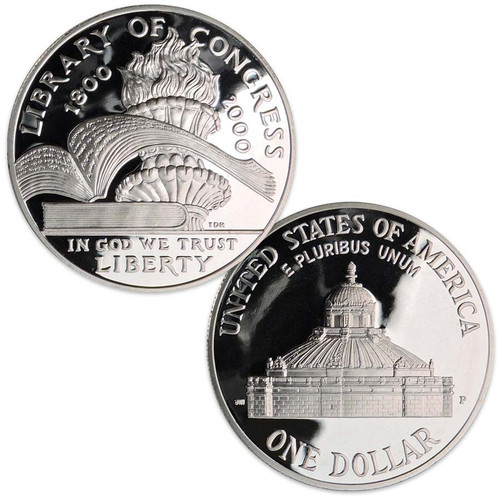 2000-P Library of Congress Silver Dollar Proof Image 1 2000-P Library of Congress Silver Dollar Proof Image 1