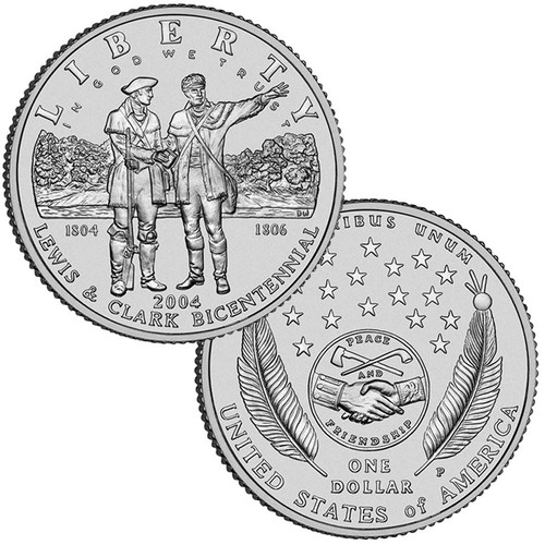 2004-P Lewis & Clark Silver Dollar Brilliant Uncirculated Image 1 2004-P Lewis & Clark Silver Dollar Brilliant Uncirculated Image 1