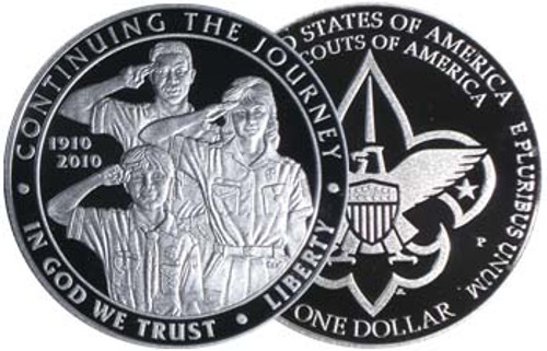 2010-P Boy Scout Silver Dollar Proof Image 1 2010-P Boy Scout Silver Dollar Proof Image 1