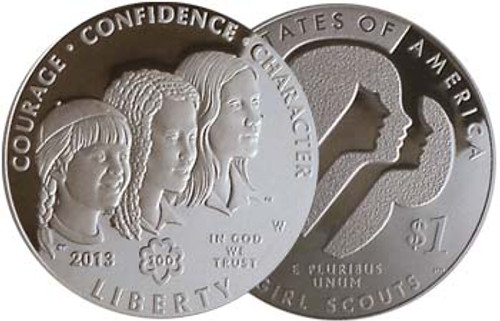 2013-W Girl Scout Silver Dollar Proof Image 1 2013-W Girl Scout Silver Dollar Proof Image 1