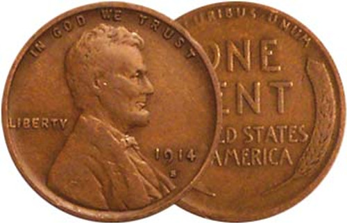 1914-S Lincoln Cent Fine Image 1 1914-S Lincoln Cent Fine Image 1