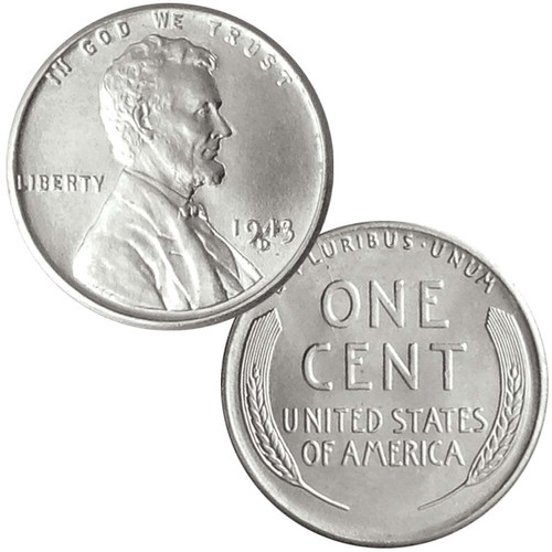 1943-D Lincoln Steel Cent Brilliant Uncirculated Image 1 1943-D Lincoln Steel Cent Brilliant Uncirculated Image 1