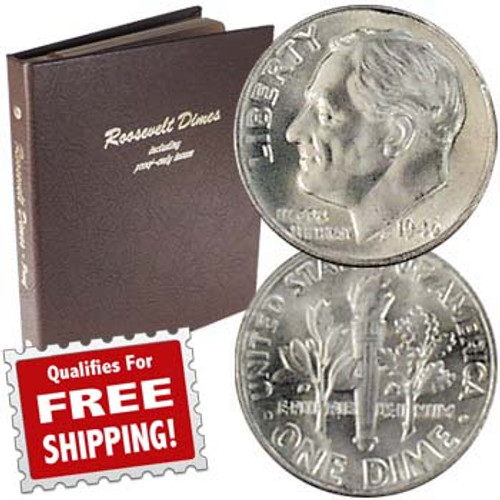 1946 to 1964 Roosevelt Silver Dimes Complete 48 Coin Set Brilliant Uncirculated Image 1 1946 to 1964 Roosevelt Silver Dimes Complete 48 Coin Set Brilliant Uncirculated Image 1