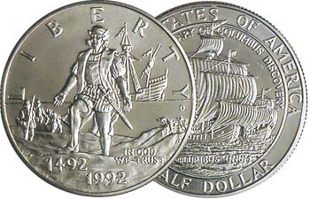 1992-D Columbus Silver Dollar Brilliant Uncirculated