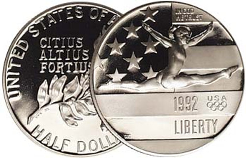 1992-S Olympic Gymnast Half Dollar Proof Image 1