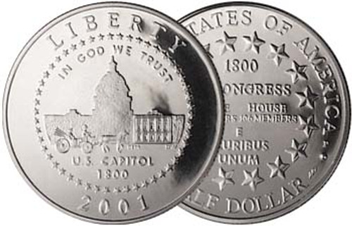 2001-P Capitol Visitors Center Half Dollar Proof Image 1 2001-P Capitol Visitors Center Half Dollar Proof Image 1