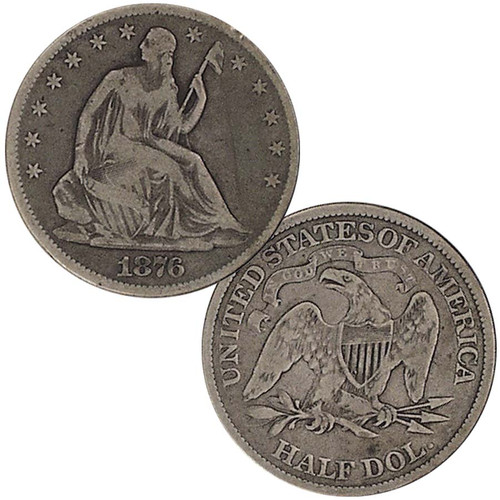 1866-1891 Seated Liberty Silver Half Dollar with Motto Good Image 1 1866-1891 Seated Liberty Silver Half Dollar with Motto Good Image 1