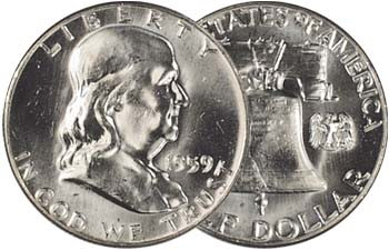 1959-P Franklin Silver Half Dollar Brilliant Uncirculated