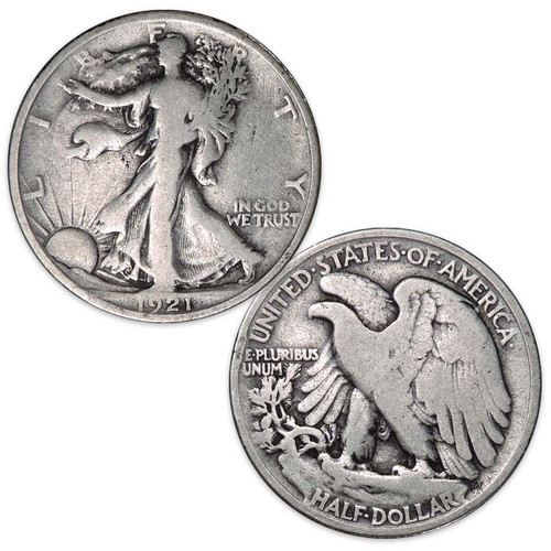 1921-P Walking Liberty Silver Half Dollar Good Image 1 1921-P Walking Liberty Silver Half Dollar Good Image 1