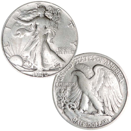 1946-S Walking Liberty Silver Half Dollar Very Fine Image 1 1946-S Walking Liberty Silver Half Dollar Very Fine Image 1