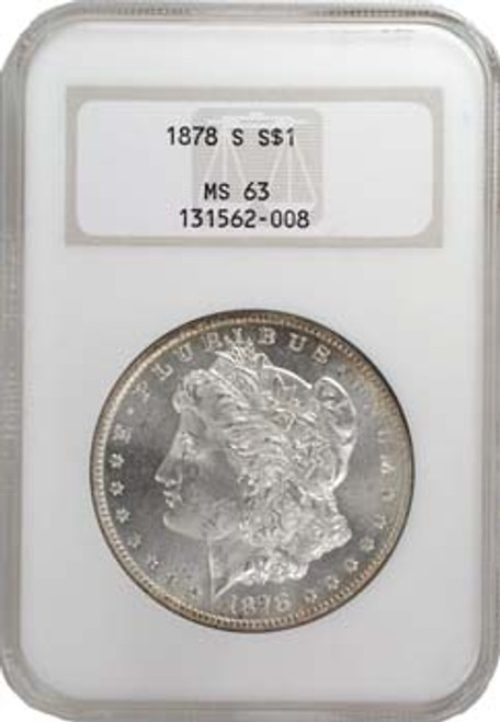 U.S. Morgan Silver Dollar 1878-S Certified MS-63