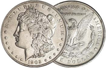 U.S. Morgan Silver Dollar 1902-S Extra Fine